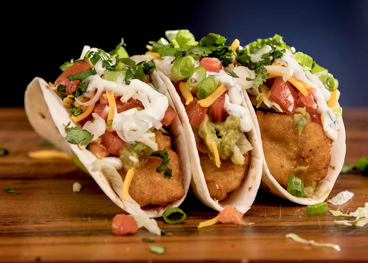 Beer Battered Shrimp Tacos