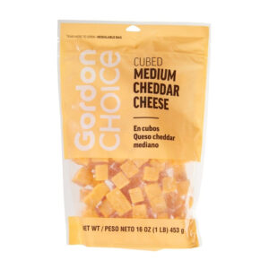Medium Cheddar Cheese Cubes | Packaged