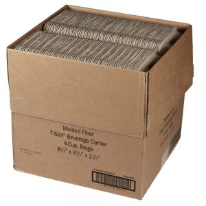 4-Cup Molded Fiber Beverage Carriers | Packaged