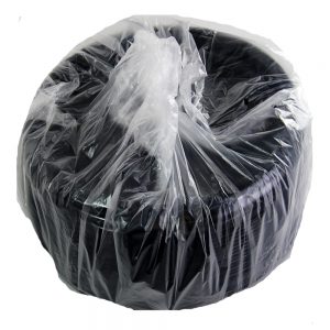 12" Black Round Marble Tray | Packaged