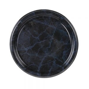 12" Black Round Marble Tray | Raw Item