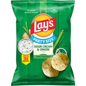 Party Size Sour Cream & Onion Flavored Potato Chips | Packaged