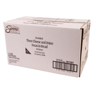 Three Cheese & Onion Focaccia Bread | Corrugated Box