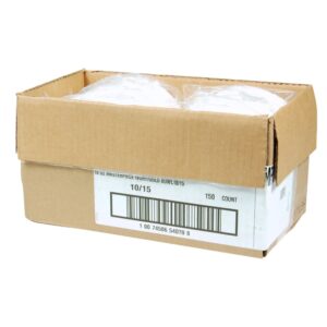 10 Ounce Plastic Bowls, Ivory with Gold Trim | Packaged