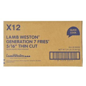 5/16 Inch Extra Long Fancy Regular Cut French Fries, | Corrugated Box