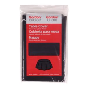 Round Black Plastic Tablecover | Packaged