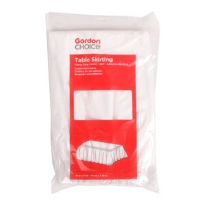 White Plastic Table Skirting | Packaged