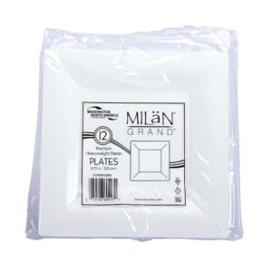 9″ Square White Plates | Packaged