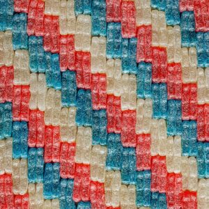 Red, White, & Blue Sour Candy | Raw Item