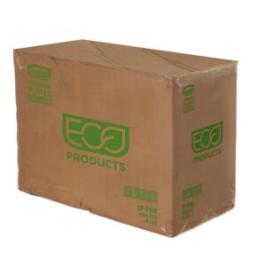 6 Inch Sugarcane Plates, Natural White | Corrugated Box