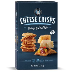Asiago & Cheddar Cheese Crisps | Packaged