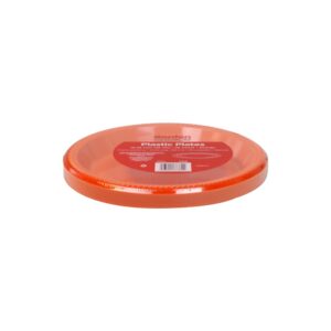 10.25″ Orange Plastic Plates | Packaged