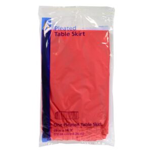 Table Skirt, Plastic, Apple Red, 29″x14′ | Packaged