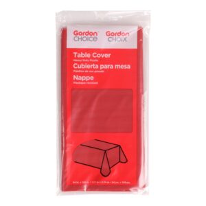 Red Plastic Table Covers | Packaged