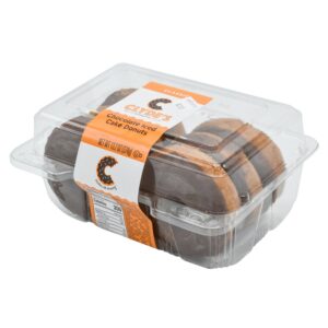 Clyde’s Chocolate Iced Cake Donuts | Packaged