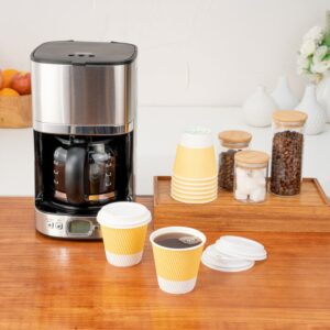 CUP HOT 8 Z PAPR YLW W LID | Styled