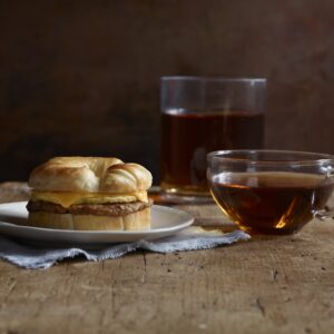 Sausage, Egg & Cheese Croissant Breakfast Sandwiches | Styled