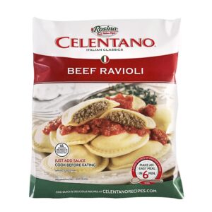 Cooked Large Round Beef Ravioli | Packaged