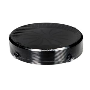 16″ Round Black Plastic Tray | Packaged