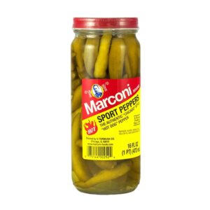 Marconi Hot Sport Peppers 16oz | Packaged