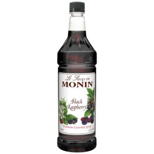 SYRUP BLK RASPB PLAS 1LTR MONIN | Packaged