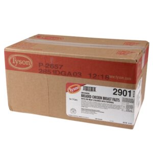 Hot ‘N Spicy Breaded Boneless Skinless Chicken Breast Fillets, Marinated | Corrugated Box