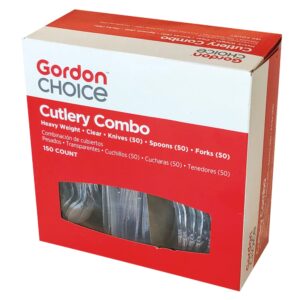 Clear Heavy Weight Cutlery Combo | Packaged