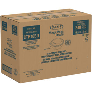 CONT BOWLPLAS 16Z CLR W/LID 4-60CT | Corrugated Box