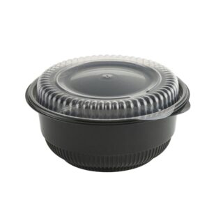 16 oz. Microwaveable Black Plastic Bowl | Raw Item