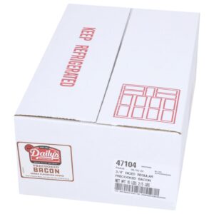 Dailys Cooked 3/8 Diced Bacon 2/5lb | Corrugated Box