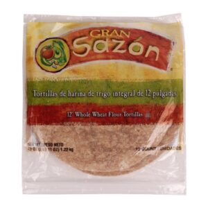 12″ Whole Wheat Flour Tortillas | Packaged