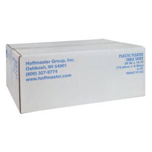 Table Skirt, Plastic, Apple Red, 29″x14′ | Corrugated Box