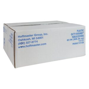 Plastic Tablecover, Round, Black, 82″ | Corrugated Box