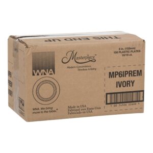 6″ Ivory Plastic Plates | Corrugated Box