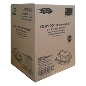 CONT PLAS CRSP 1CMPT 6X9 BLK 110CT | Corrugated Box