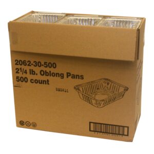 8×5.5″ Oblong Foil Container | Packaged