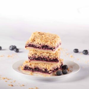 Wild Blueberry Crumble Bars | Styled