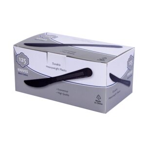 Finesse Black Plastic Knives | Packaged