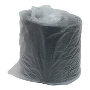 3 Compartment Foam Plates, Laminated, Black, 9″ | Packaged