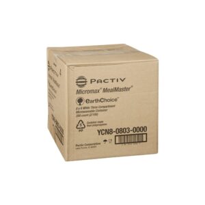 White Hinged 8×8 3 Compartment MFPP Containers | Corrugated Box