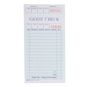 One Part Guest Checks | Raw Item