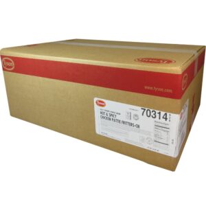 Whole Grain Hot & Spicy Chicken Patties Breaded | Corrugated Box