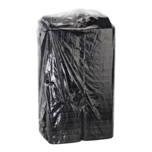 CONT HINGED FOAM 9.25X6.5X2.75 BLACK | Packaged