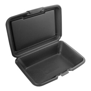 CONT HINGED FOAM 9.25X6.5X2.75 BLACK | Raw Item