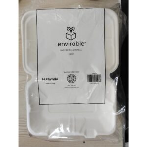 CONT HINGED PULP 9X6X3 HOAGIE WHITE COMP | Packaged