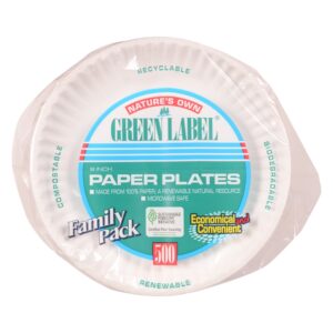 PLATE PAPER 9 WHITE UNCOATED BULK PK | Packaged