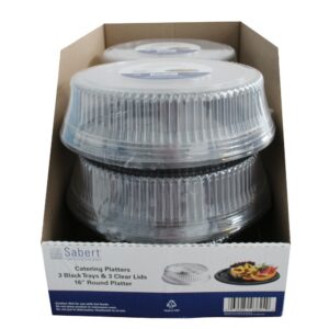 16″ Plastic Trays w/Lids | Packaged