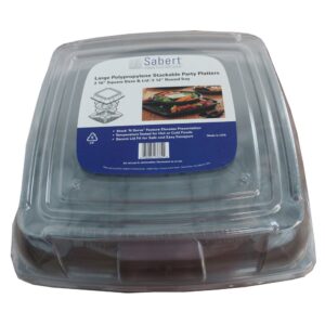 16″ Square Platters w/Lids | Packaged