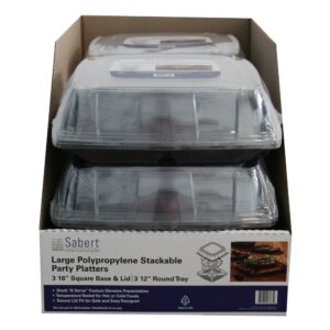 16″ Square Platters w/Lids | Packaged