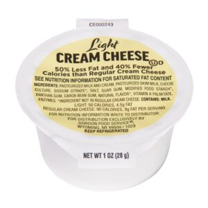 CHEESE CREAM SPRD 1/3 LESS FAT 100-1Z | Packaged
